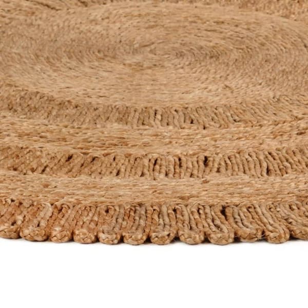 vidaXL Teppe håndflettet jute 150 cm rund