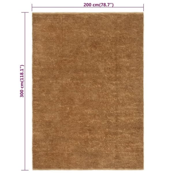 vidaXL håndlavet gulvtæppe 200x300 cm løkkeluv jute og bomuld