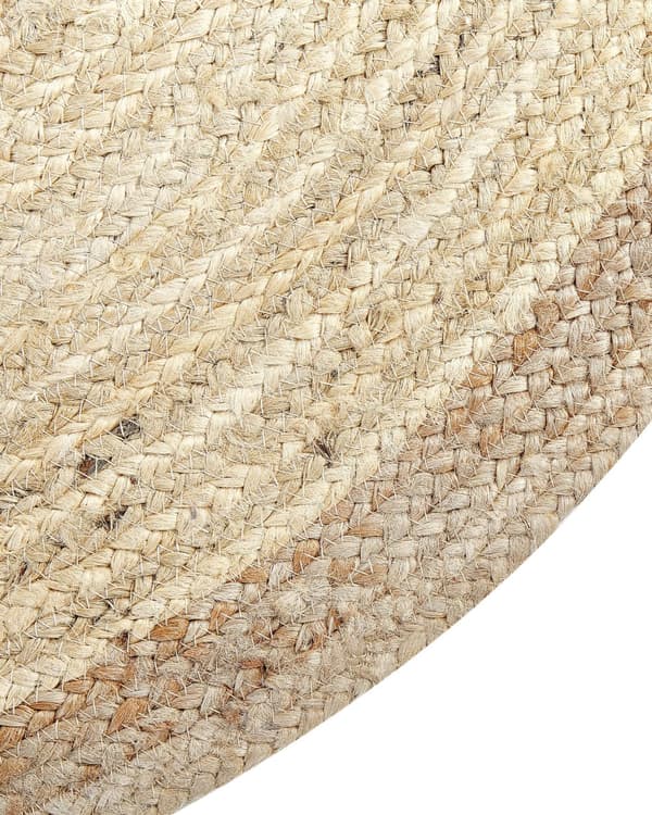 Matta Ljusbeige Jute 120 cm Rund Handvävd Flätad Bohemisk stil Vardagsrum Sovrum Hall