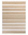 Miniatyrbillede 4 af 7: Tæppe Beige og Hvid Jute 160 x 230 cm Rektangulært med Kvaster Stribet Mønster Håndvævet Boho Stil