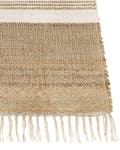 Miniatyrbillede 5 af 7: Tæppe Beige og Hvid Jute 160 x 230 cm Rektangulært med Kvaster Stribet Mønster Håndvævet Boho Stil