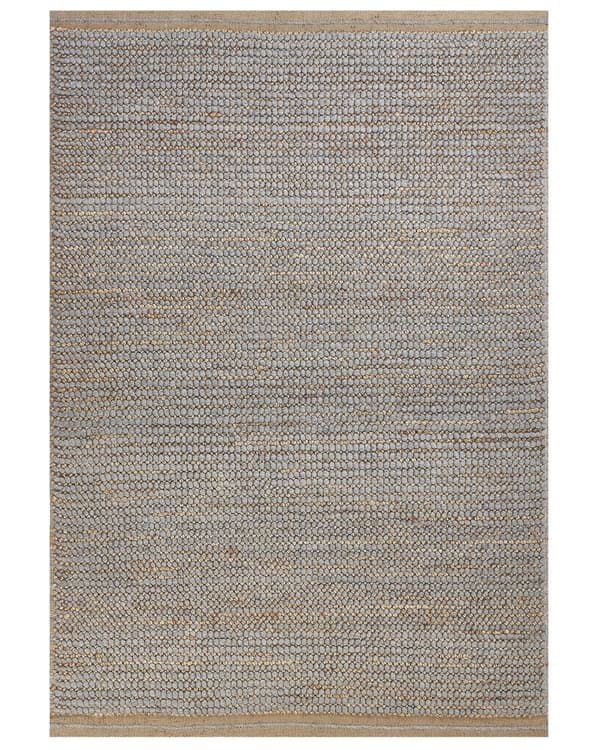 Gulvtæppe Grå Brun Uld Jute 140 x 200 cm Håndvævet Moderne Fladvævet Uldtæppe Blød Tæppe til under Sofabord Tilbehør Inspiration Soveværelse