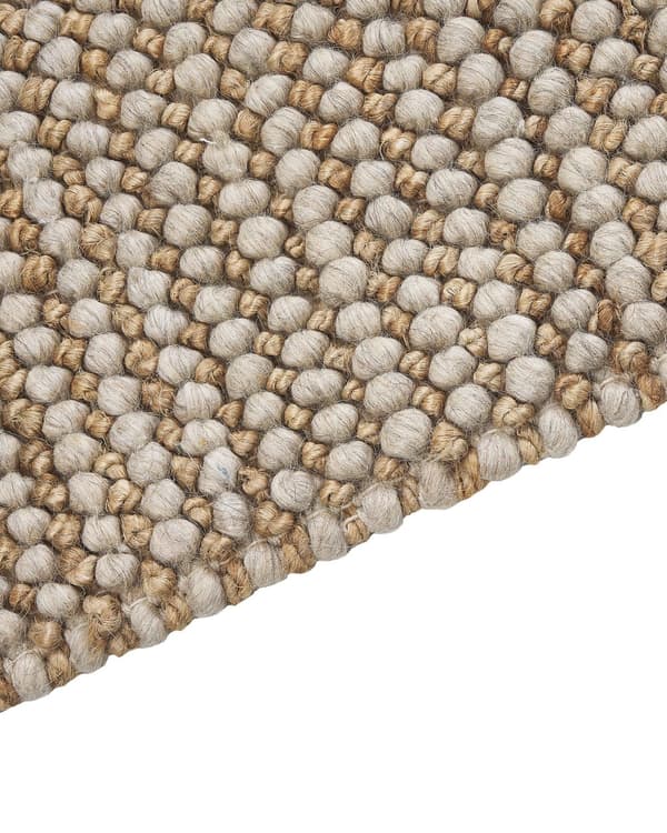 Gulvteppe Beige 140 x 200 cm Ull Håndvevd Stue Inspirasjon til Teppe for Soveromstilbehør