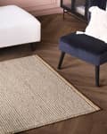 Miniatyrbilde 2 av 7: Gulvteppe Beige 140 x 200 cm Ull Håndvevd Stue Inspirasjon til Teppe for Soveromstilbehør