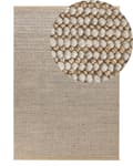 Miniatyrbilde 1 av 7: Gulvteppe Beige 140 x 200 cm Ull Håndvevd Stue Inspirasjon til Teppe for Soveromstilbehør