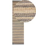 Miniatyrbilde 1 av 7: Gulvteppe Teppe Beige Jute Bomull 80 x 300 cm Dhurrie Håndvevd Boho Gang Soverom