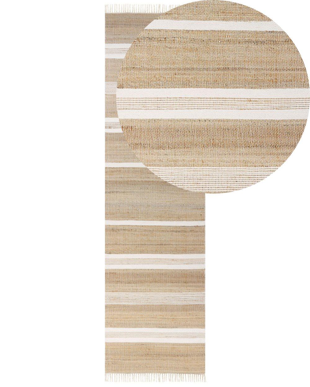 Gångmatta 80 x 300 cm beige och vit TALPUR