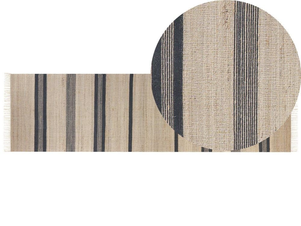 Gångmatta 80 x 300 cm beige och grå TALPUR