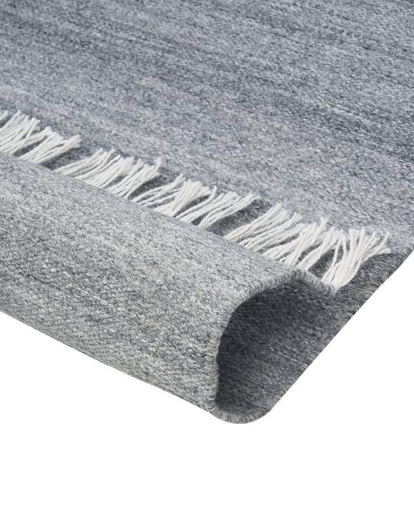Område Tæppe Grå Genanvendt PET 80 x 150 cm Indendørs Udendørs med Frynser