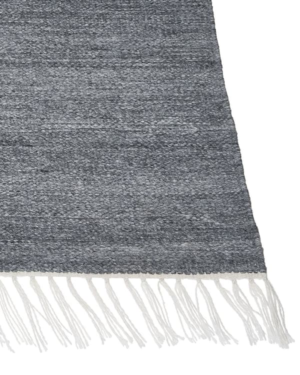 Område Tæppe Grå Genanvendt PET 80 x 150 cm Indendørs Udendørs med Frynser