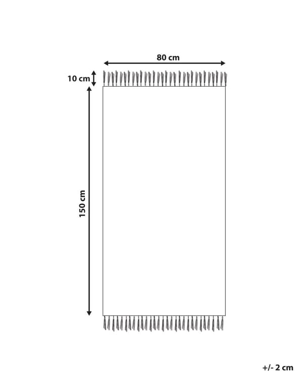 Område Tæppe Lyseblå Genanvendt PET 80 x 150 cm Indendørs Udendørs med Frynser