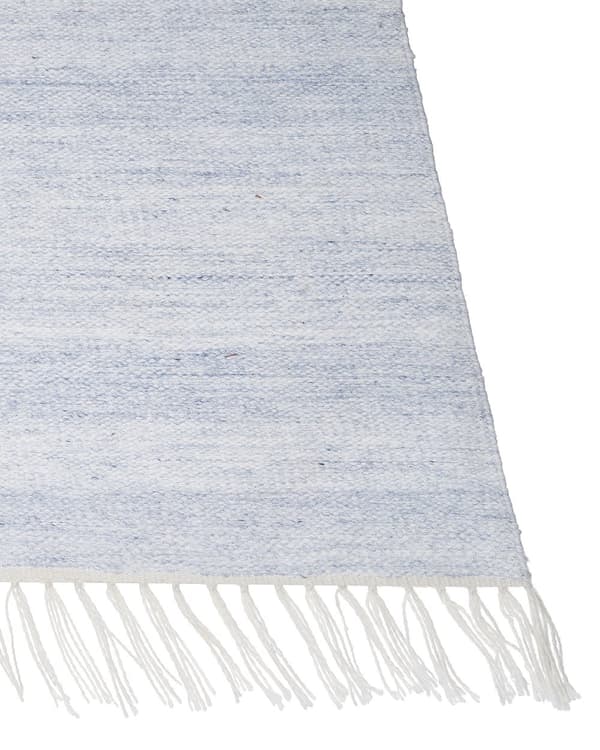 Område Tæppe Lyseblå Genanvendt PET 80 x 150 cm Indendørs Udendørs med Frynser