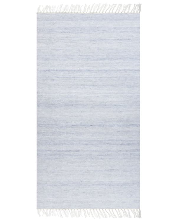 Område Tæppe Lyseblå Genanvendt PET 80 x 150 cm Indendørs Udendørs med Frynser