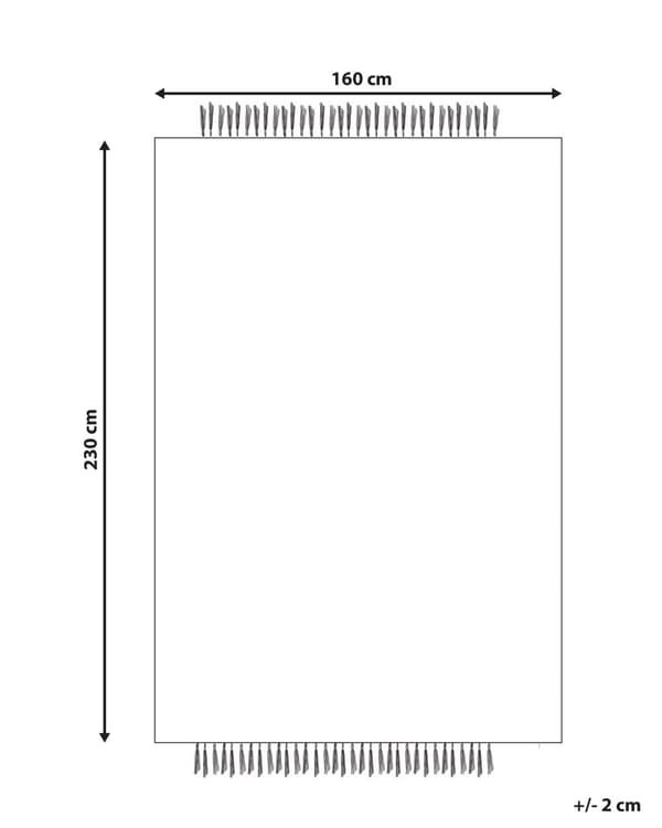 Tæppe Råhvidt og Sort Uld 160 x 230 cm Rektangulært Håndvævet med Kvaster Moderne Design