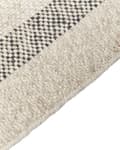 Miniatyrbillede 7 af 7: Tæppe Råhvidt og Sort Uld 160 x 230 cm Rektangulært Håndvævet med Kvaster Moderne Design