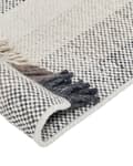 Miniatyrbild 6 av 7: Matta Off-white Ull 80 x 150 cm Rektangulär Handvävd med Tofsar Modern Design Vardagsrum Sovrum