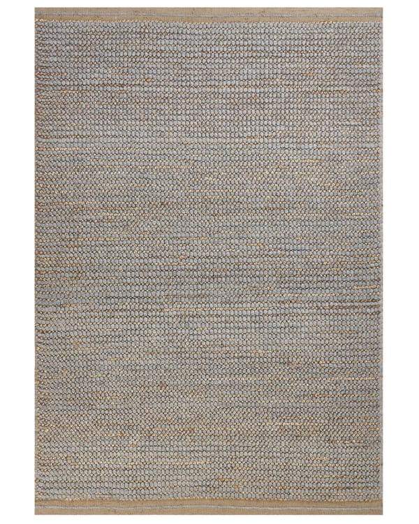 Matta Grå 140 x 200 cm Ull Handvävd Vardagsrum Sovrum Tillbehör
