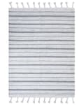 Pikkukuva 1 / 6: Matto luonnonvalkoinen 160 x 230 cm muovi raidallinen suorakulmio käsintehty sisälle ulos moderni