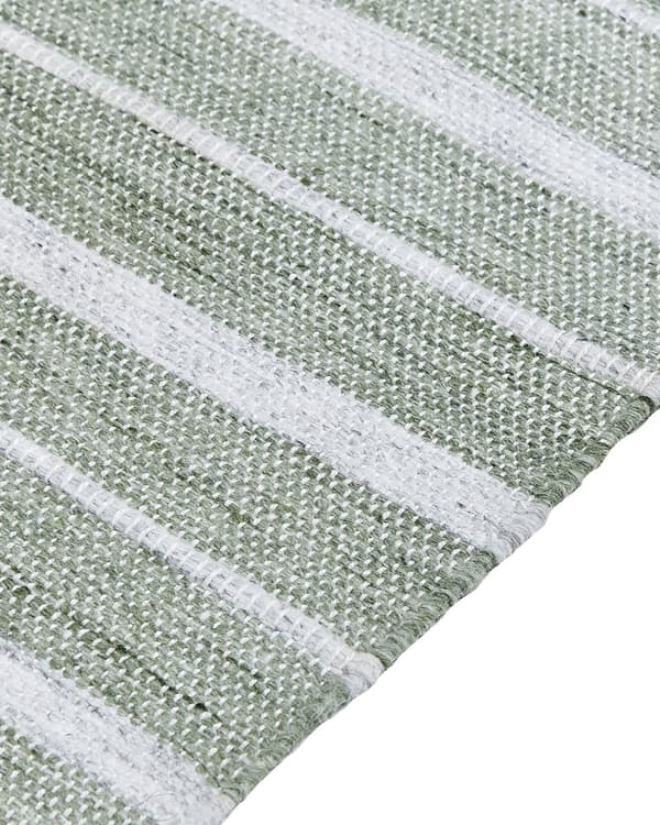 Matto tummanvihreä 80 x 150 cm muovi raidallinen suorakulmio käsintehty sisälle ulos moderni