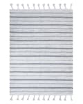 Pikkukuva 1 / 6: Matto luonnonvalkoinen 140 x 200 cm muovi raidallinen suorakulmio käsintehty sisälle ulos moderni