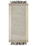 Pikkukuva 4 / 7: Matto beige musta 80 x 150 cm villa puuvilla suorakulmio hapsut käsintehty skandinaavinen