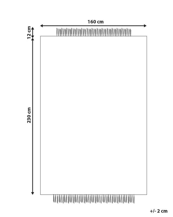 Matto beige musta 160 x 230 cm villa puuvilla suorakulmio hapsut käsintehty skandinaavinen