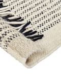 Pikkukuva 8 / 8: Matto beige musta 160 x 230 cm villa puuvilla suorakulmio hapsut käsintehty skandinaavinen