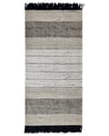 Pikkukuva 1 / 6: Matto beige musta 80 x 150 cm villa puuvilla suorakulmio hapsut käsintehty skandinaavinen