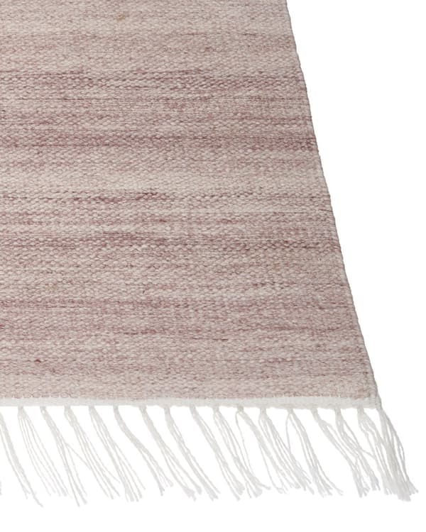 Matto vaalea punainen kierrätetty PET 80 x 150 cm sisälle ulos hapsuilla
