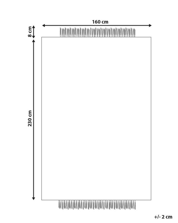 Tæppe Hvid og Sort Uld Bomuld 160 x 230 cm Håndvævet Fladvævet med Kvaster