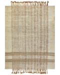 Miniatyrbillede 4 af 7: Tæppe Beige Jute 160 x 230 cm Rektangulært med kvaster Geometrisk mønster Håndvævet Boho Style Soveværelse Stue