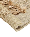 Miniatyrbillede 6 af 7: Tæppe Beige Jute 160 x 230 cm Rektangulært med kvaster Geometrisk mønster Håndvævet Boho Style Soveværelse Stue