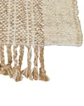 Miniatyrbillede 7 af 7: Tæppe Beige Jute 160 x 230 cm Rektangulært med kvaster Geometrisk mønster Håndvævet Boho Style Soveværelse Stue
