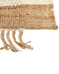 Miniatyrbillede 7 af 7: Tæppe Beige Jute 80 x 150 cm Rektangulært med Kvaster Geometrisk Mønster Håndvævet Boho Stil Soveværelse Stue