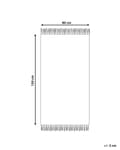 Miniatyrbilde 3 av 7: Teppe Off-White Ull 80 x 150 cm Frynser Håndvevd Moderne design Dekorativt Tekstil Gang Soverom Stue