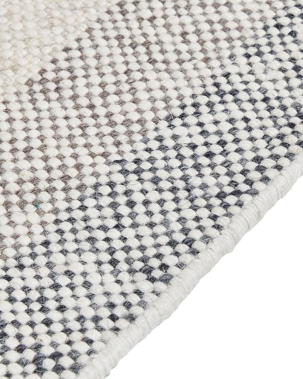 Teppe Off-White Ull 80 x 150 cm Frynser Håndvevd Moderne design Dekorativt Tekstil Gang Soverom Stue