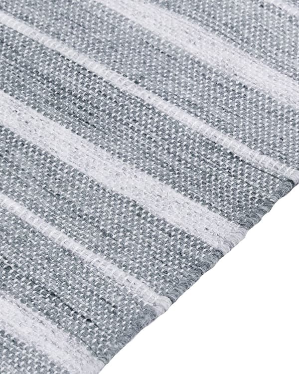 Teppe Gulvteppe Lysegrå Grå Stoff 160 x 230 cm Stue Soverom Stripete Mønster Moderne