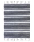 Miniatyrbilde 1 av 6: Teppe Gulvteppe Blå Stoff 140 x 200 cm Stue Soverom Stripete mønster Moderne