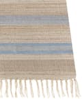 Miniatyrbilde 5 av 7: Teppe Jute Beige Lyseblå 160 x 230 cm Dusker Stripete mønster Håndvevd Løper Boho Gang Stue Soverom
