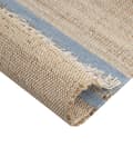 Miniatyrbilde 6 av 7: Teppe Jute Beige Lyseblå 160 x 230 cm Dusker Stripete mønster Håndvevd Løper Boho Gang Stue Soverom