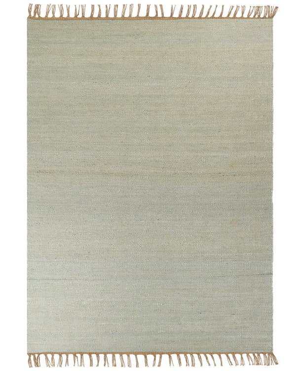 Teppe Grønn Jute 160 x 230 cm Frynser Håndvevd Boho Dekorativt Tekstil Gang Soverom