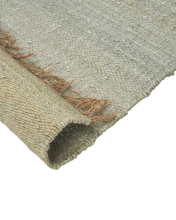 Teppe Grønn Jute 160 x 230 cm Frynser Håndvevd Boho Dekorativt Tekstil Gang Soverom