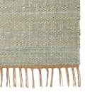 Miniatyrbilde 7 av 7: Teppe Grønn Jute 160 x 230 cm Frynser Håndvevd Boho Dekorativt Tekstil Gang Soverom