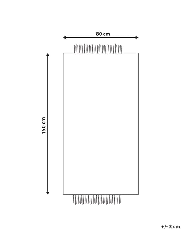 Gulvteppe Hvit Svart Ull 80 x 150 cm Rektangulært Håndvevd med dusker Moderne Ullteppe Teppe