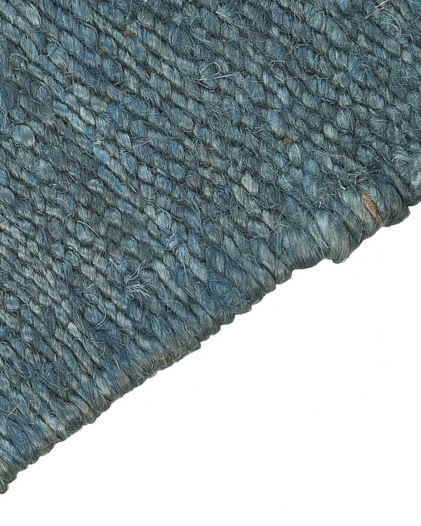 Teppe Blå Jute 80 x 150 cm Frynser Håndvevd Boho Dekorativt Tekstil Gang Soverom