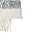 Miniatyrbilde 5 av 7: Teppe Grå Off White Ull 140 x 200 cm Frynser Håndvevd Moderne design Dekorativt Tekstil Gang Soverom Stue