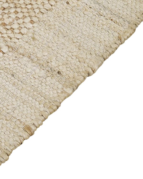 Matto beige juutti 80 x 150 cm neliskulmainen käsintehty hapsuilla boho-tyyli