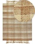 Pikkukuva 1 / 7: Matto beige juutti 160 x 230 cm neliskulmainen käsinkudottu hapsuilla boho-tyyli