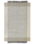 Miniatyrbilde 4 av 7: Gulvteppe Beige Svart 140 x 200 cm Ullteppe Håndvevd Teppe med dusker