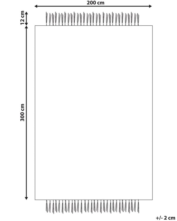 Gulvteppe Beige Jute 200 x 300 cm Juteteppe Geometrisk mønster Håndvevd Boho Soverom Stue